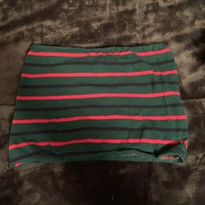 striped bandeau/crop top